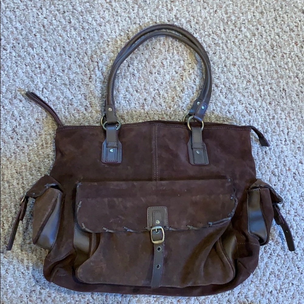 Hype brown suede tote